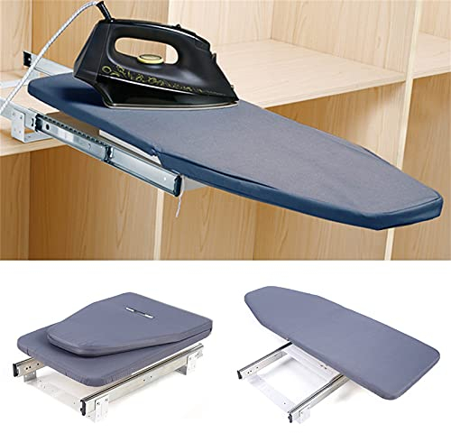 Shiyinge Planche à repasser extensible à 180° - Pliable - Montage mural - Pliable - Pour tiroir - Gris