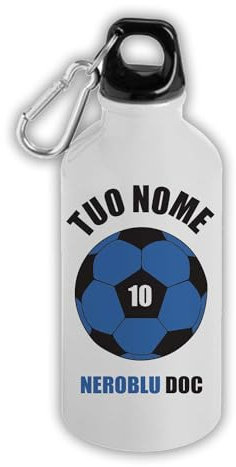 MOCHEIA SHOP Borraccia Termica Atalanta Calcio personalizzabile con nome e numero in alluminio termico capacità 500 ml idea regalo Tifoso Atalantino