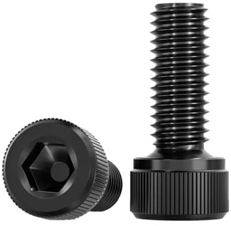 Drenky 20 Stück M5 X 12mm Zylinderschrauben mit Innensechskant DIN 912 (ISO 4762) Zylinderkopfschrauben Schwarz Edelstahl A2 V2A Maschinenschrauben, Vollgewinde