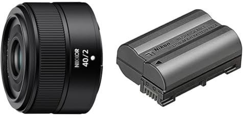 Nikon Objectif NIKKOR Z 40mm f/2 pour Hybride NIKON Z Noir JMA106DA & Batterie Rechargeable Haute capacité Lithium-ION EN-EL15c
