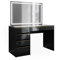 Vicco Schminktisch Sherry, Kosmetiktisch mit Spiegel, Schwarz, 120 cm mit LED-Spiegel