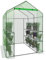 Serra Da Giardino Con 8 Scaffali Ripiani Per Piante Orto Telaio In Acciaio Verniciato Telo In PE Verde Porta Avvolgibile Apertura A Cerniera Protezione Piante Giardinaggio Design 143 x 138 x 190 Cm