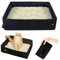 Lettiera Pieghevole per Gatti Portatile, Impermeabile, Facile da Pulire, Toilette per Interni ed Esterni, 45 * 35 * 12.5cm (Nero)