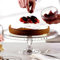 Queensway Home & Dining 32cm Footed Glass Cake Platter Elegant Display Stand for Cakes and Desserts Perfect for Serving and Showcasing Treats at Parties, Events, and Special Occasions