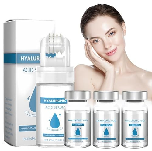 3 Stück Micro Infusionssystem für Lippen Mikro-Infusionssystem für Gesicht Lip Fix Micro Infusion, Gesichtssystem mit Serum für Alle Hauttypen Geeignet, mit 3 Flaschen Essenz und 1 Roller Enthalten