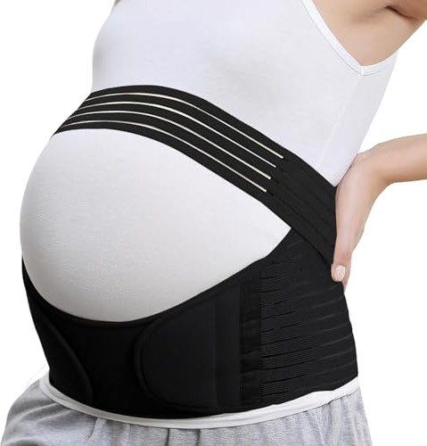 Janety Ceinture de Grossesse, einture Grossesse Femme Enceinte Ergonomique, Support Lombaire, ceinture de maternitéCeinture de soutien pelvien (Noir,XL)