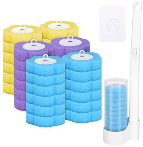 saerryor Toilet Brush Replacement Heads with Holder Set | 36 Pcs Disposable Toilet Replacement| Hygienic, Quick-Release Design | Toilet Cleaning System for Bathroom Essentials(3 Scents)