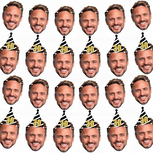 Personalisierte Foto Gesicht Wimpel Banner - benutzerdefinierte Gesicht Ausschnitt Party Dekor Zubehör Upload Foto Bild für Veranstaltungen, Geburtstag, Hochzeiten, Ruhestand, Bachelorette Parties