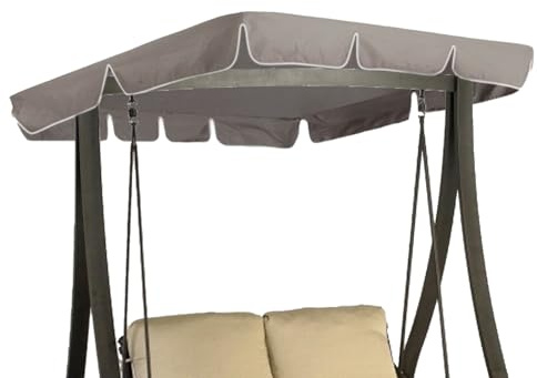 Hollywoodschaukel Dachbezug 195 x 125 x 15 cm Wasserdicht | Ersatzdach Gartenschaukel 3 Sitzer | UV 50 Schaukel Dach Ersatz Bezug