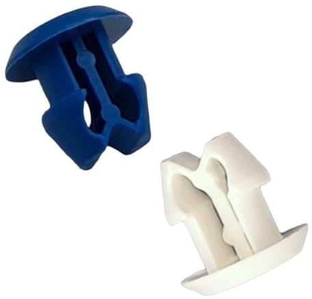 Kit Rivetti Porta Targa in Nylon (Plastica), Facili da Montare, per Fissaggi Targhe, Dimensione Standard, Auto, Moto, Furgone - Blu e Bianco - 200 pezzi - Plastic Hardware Store