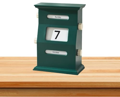 Block Calendar For Desk - Retro Wooden Date Display Blocks | Reusable Desktop Calendar Decor For Office, Home, Classroom, Gifts For Colleagues, Friends, Family, Daily Organizer