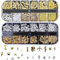 Nail Art Studs, 2 Boxes 3D Ocean Nail Studs Starfish Shell Seahorse Metal Nail Charms Gems Nail Pearls Beads for Manicure DIY Crafts (12 Girds Gold Silver A)