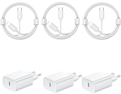 30W Chargeur USB C Rapide for iPhone 14/14/Pro/14 Pro Max/14 Plus/13 12 11 SE XR X XS 8, 3 Pack USBC Charger Prise Secteur Type C Alimentation Adaptateur et 2M Cable