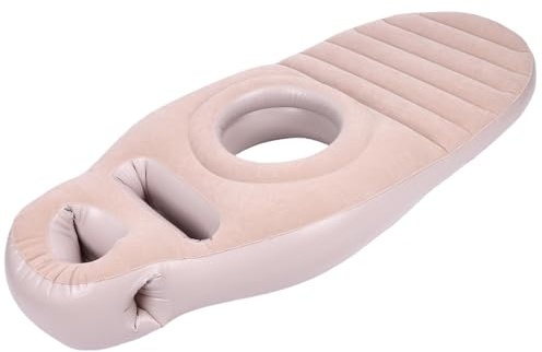 WOHPNLE Aufblasbares Schwangerschaftskissen, Yogamatte Für Schwangere mit Bauchloch 165 cm, Original PVC Aufblasbares Schwangerschaftskissen zum Schlafen, Pool Schweben, Yoga und Entspannung (Grey)