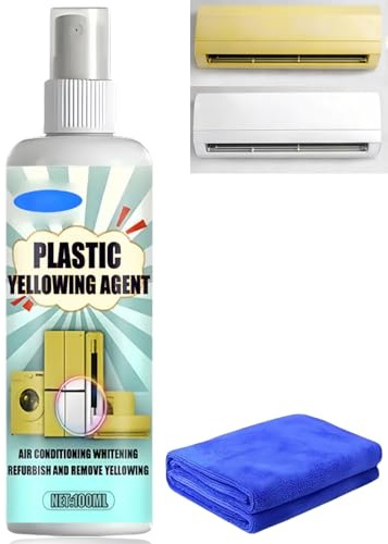 100ml Powerful Yellowing Remover,Plastic Yellowing Remover & All Purpose Cleaner,Heavy Duty Yellow Stain Remover,Fast Acting Paint Remover,Multi-Purpose Plastic Restorer for Appliances,Walls,Floors