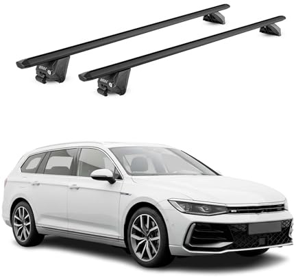 OMAC Dachträger für Mitsubishi Eclipse Cross 2018-2026 Aluminium Schwarz | TÜV geprüft, bis 100 kg Traglast, T-Nut-Befestigung, für integrierte Dachreling geeignet, Querträger, Grundträger