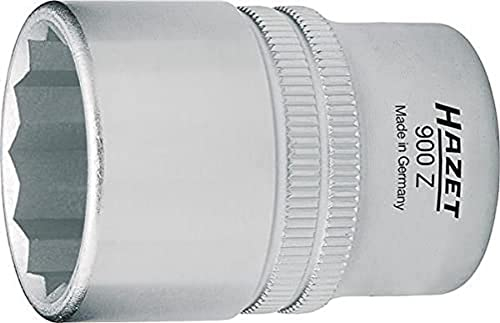 Hazet 900AZ-1 Douille carré creux 12,5 mm/profil traction à 12 pans extérieurs Taille 1 longueur 44 mm