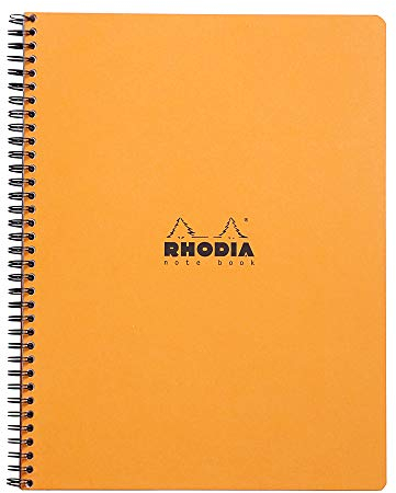 Rhodia 19300C Notizbuch (mit Doppelspirale mikroperforiert, kariert, 4-fach Lochung, DIN A4, 22,5 x 29,7 cm, 80 g, 80 Blatt) 1 Stück farbig sortiert