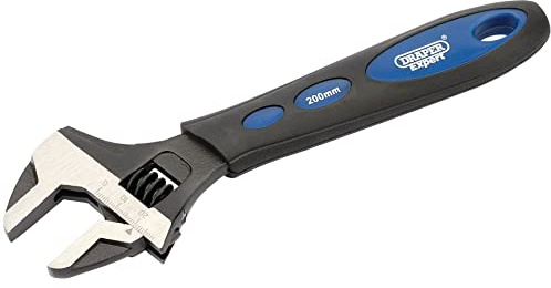 Draper 24894 Expert Adjustable Crescent Type Wrench with Soft Grip, 200mm, Blue
