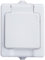 Kopp 100602003 Aufputz-Feuchtraum Schutzkontakt-Steckdose mit Klappdeckel, IP44, Standard