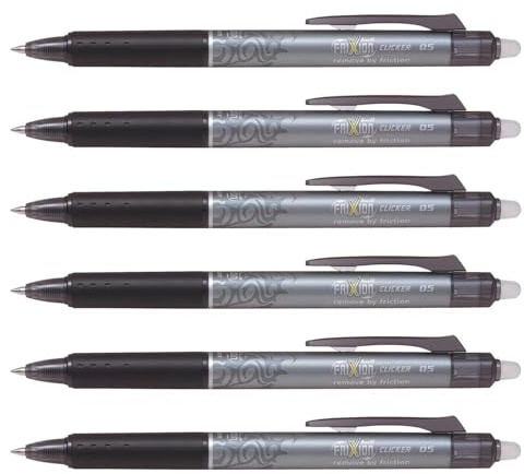 PILOT PEN Tintenroller Frixion Ball Clicker schwarz 0,5mm