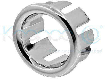KNOPPO® Waschbecken Überlauf Abdeckung, Überlaufblende - Ring (in 6 verschiedene Design-Modelle) chrom
