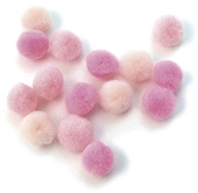 Rayher 7614000 Pompons, 15 mm, SB-Btl. 60 Stück, rosa sortiert