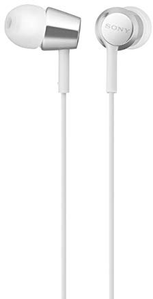 Sony Earbuds with Microphone, in-Ear Headphones and Volume Control, Built-in Mic Earphones for Smartphone Tablet Laptop 3.5mm Audio Plug Devices, White (MDREX155AP/W) (Refurbished)