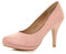 Womens Ladies mid high Heel Platform Work Evening Court Shoes Pumps Size 4 37, 4 UK, Baby Pink Suede