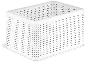 Rotho Madei, Caja de almacenamiento 13l, Plástico PP sin BPA, blanco, 13l 32.6 x 23.8 x 18.8 cm