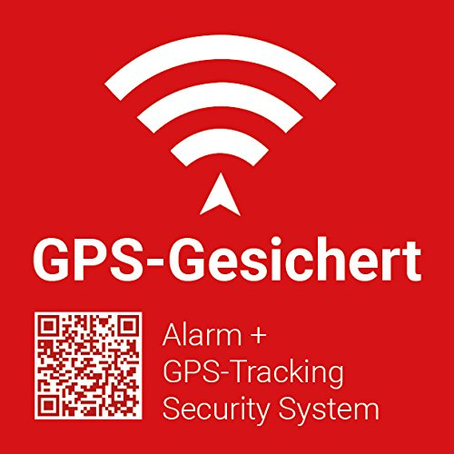 GPS-Gesichert/Alarmgesichert Warn-Aufkleber Sticker Motorrad, Baumaschinen, Boote 5 St.