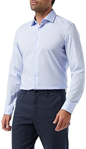 Seidensticker Herren Mens Slim Longsleeve Cotton Businesshemd, Hellblau(666250), 37 EU