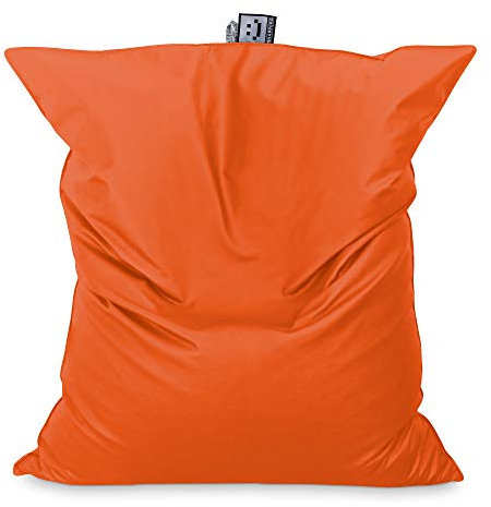 HAPPERS Sitzsack XXL Kunstleder Indoor Orange mit Füllung für den Innenbereich. Riesiges Kissen, vielseitig, kann als Ersatz für das Sofa oder auch das Bett verwendet, Big Puff