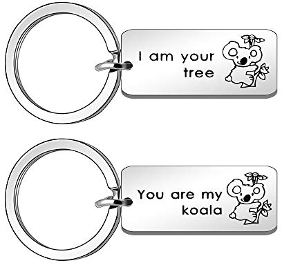 Maxforever Porte-clés amusant pour couple « You Are My Koala & I Am Your Tree » - Cadeau pour mari, épouse, petit ami, petite amie, Argenté., L, Drôle