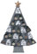 Calendario dell'Avvento, formato XXL, con albero di Natale, da riempire, quasi 120 cm, grigio