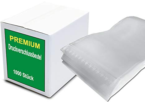 dm-folien Druckverschlussbeutel 1000 Stück I viele Größen I 100 x 150 mm I Robuste Zip Beutel 50 µ I Wiederverschließbarer Beutel I Transparente Verpackungsbeutel I sicher, reißfest & dicht