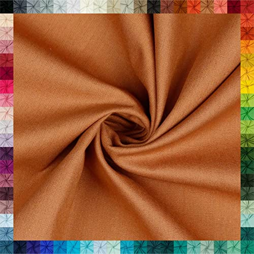 VmG-Store Baumwollstoff Uni 100% Baumwolle Oeko-Tex Meterware ab 50cm über 70 Farben zur Auswahl (070 Rost, 100 x 148cm)