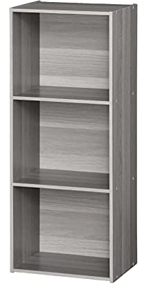 Iris Ohyama, Möbel, 3 Regalböden zur Aufbewahrung im Büro, Bibliothek, Stabil, Großes Fassungsvermögen, Multifunktional, Stabil, Schlafzimmer, Wohnzimmer - Office Basic Rack CX-3FN - Graue Eiche