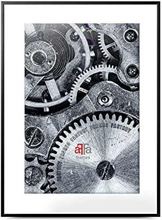 aFFa frames Bilderrahmen 60x80 cm - Aluminium Fotorahmen Alu mit Acrylglas und HDF Rückwand - Posterrahmen für Fotos Urkunden Kunst Bilder Schwarz