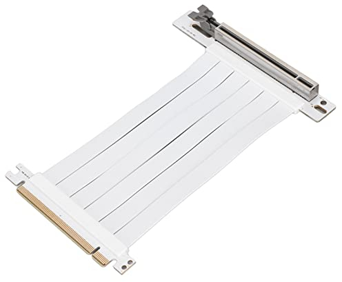 Dilwe PCI E X16 3.0 Extender Riser Kabel, PCI E Verlängerungskabel 15 cm 128 Gbit/s Hochgeschwindigkeits Riser Karte für Grafikkarte Soundkarte Netzwerkkarte (Weiß)