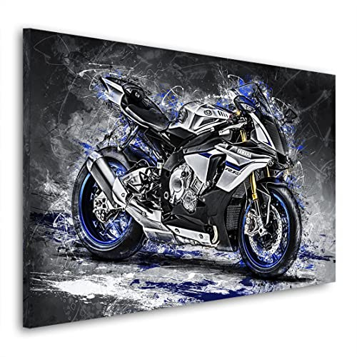 Kunstgestalten24 Leinwandbild Yamaha R1 M Wandbild Kunstdruck Raum- u. Wanddekoration Übergrößen