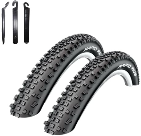 2 x Schwalbe 29 Fahradreifen Rapid Rob Fahrradecke 54-622 (29 x 2,10) inkl. 3 Reifenheber