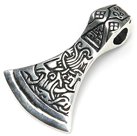 NKlaus Kettenanhänger Axt Amulett 2,7cm Silber 925 Wikinger Mammen Kultbeil Talisman 3983
