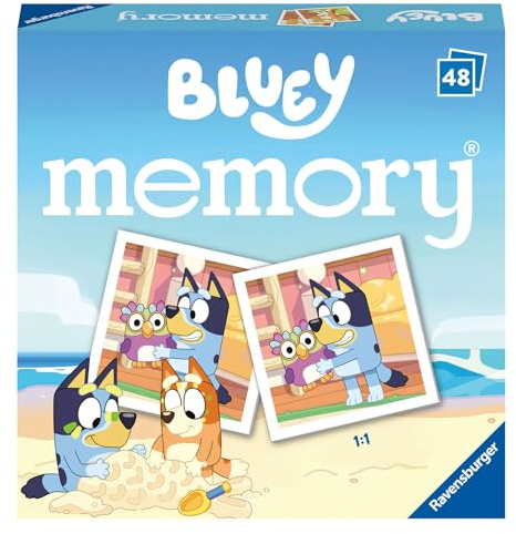 Ravensburger Bluey Mini Memory - Matching Picture Snap Pairs Game for Kids Age 3 Years and Up