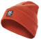 Rough Beanie - Beanie Mütze, Strickmütze mit Echt-Leder/Stick Veredelung, Viele Farben zur Auswahl (Manufaktur13/M13) (Cognac)