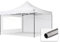 TOOLPORT Faltzelt Faltpavillon Pavillon 4x4m - mit 2 Seitenteilen (Panoramafenster) Premium Dach Partyzelt weiß