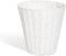 Vencier Round Waste Paper Basket Bin - Rubbish Bin for Bedroom, Bathroom, Offices or Home (White)