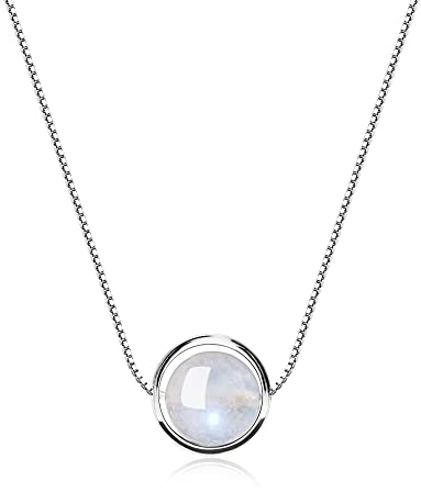 COAI Geschenkideen Damen 925 Sterling Silber Filigrane Halskette mit Perle Anhänger aus Mondstein