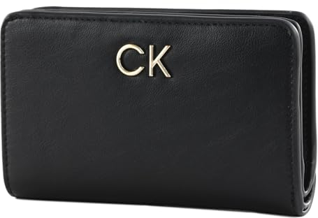 Calvin Klein Damen RE-Lock Bifold French Wallet K60K608992 Geldbörsen, Schwarz (Ck Black)
