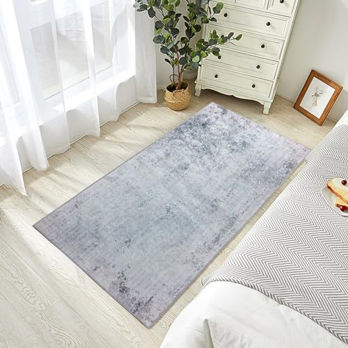 Cinknots Teppich Läufer, Flure Lange Küche Teppiche, rutschfeste für Eingang, Schlafzimmer, Wohnzimmer, Waschbare Gummi Zurück Vorleger(Hellgrau/Braun,80x200cm)
